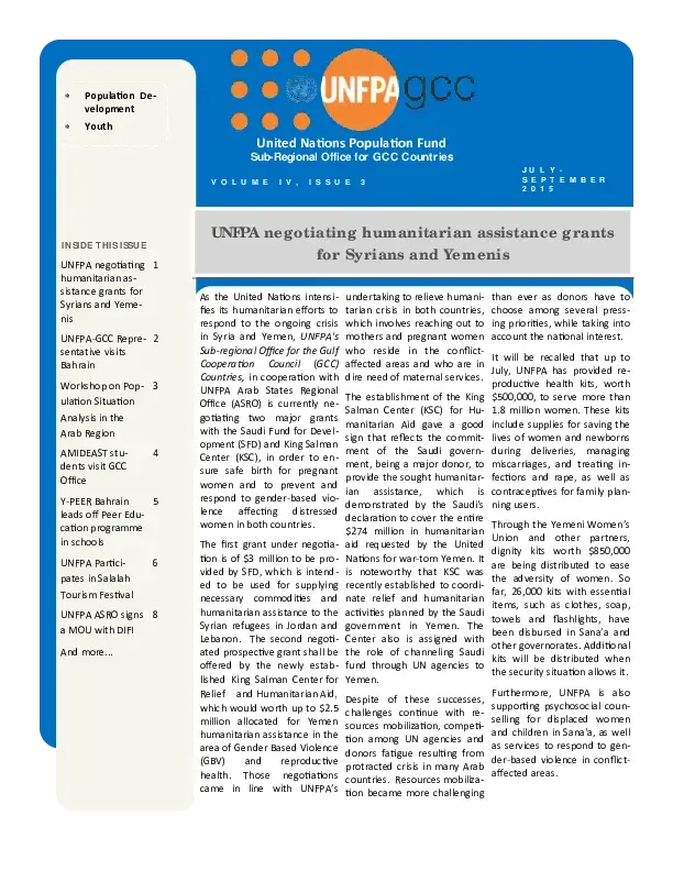 UNFPA GCC Newsletter